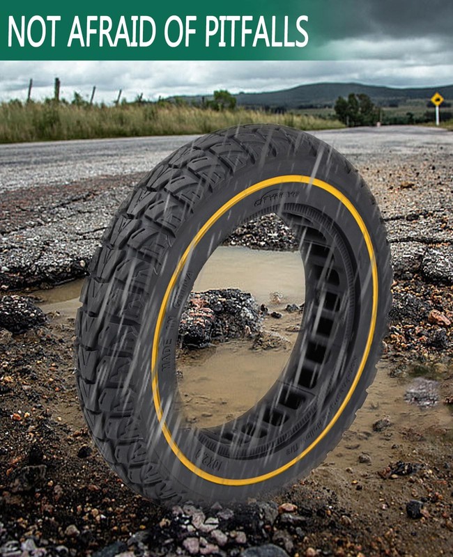 10 Inch Solid Tire Replacement for Electric Scooters, 10x2.125 Tubeless Tyres gallery