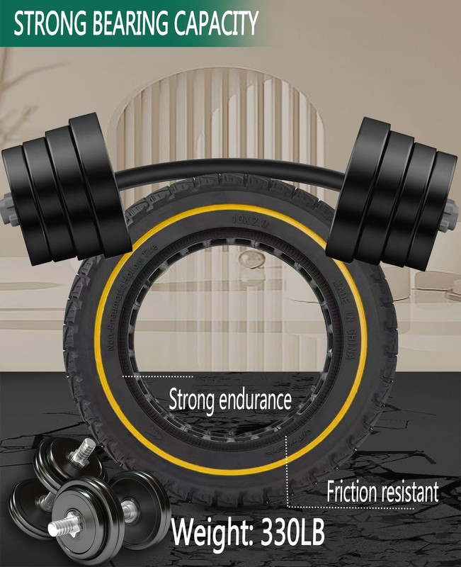 10 Inch Solid Tire Replacement for Electric Scooters, 10x2.125 Tubeless Tyres gallery