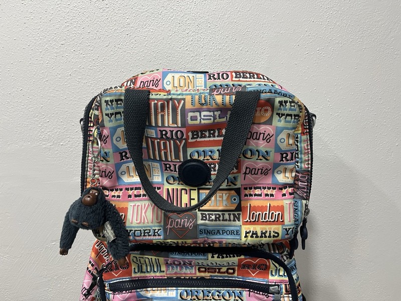 Kipling Hello Weekend Rolling Backpack & Miyo Lunch Bag Set - City Print Travel gallery