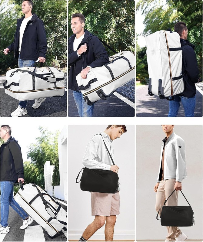 Packable 32” Rolling Duffle Bag with Retractable Wheels and Waterproof Design gallery