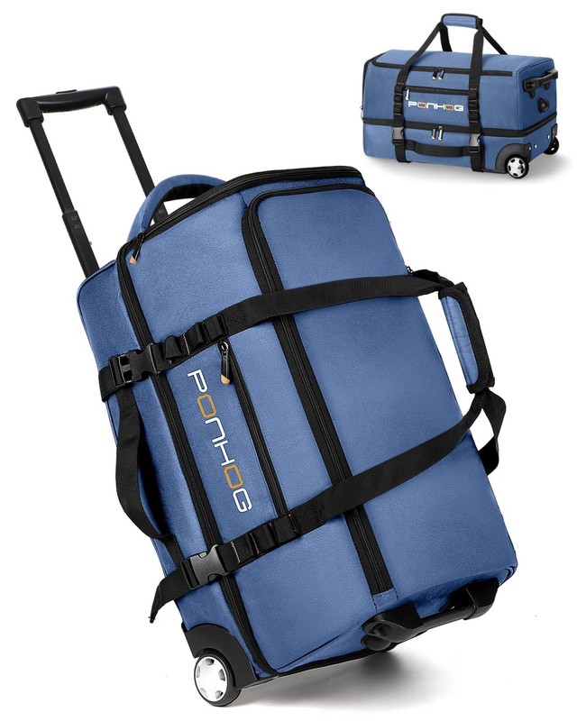 Ponhog 25 Inch Duffle Bag with Wheels for Men – Water Resistant Wheeled Duffl…