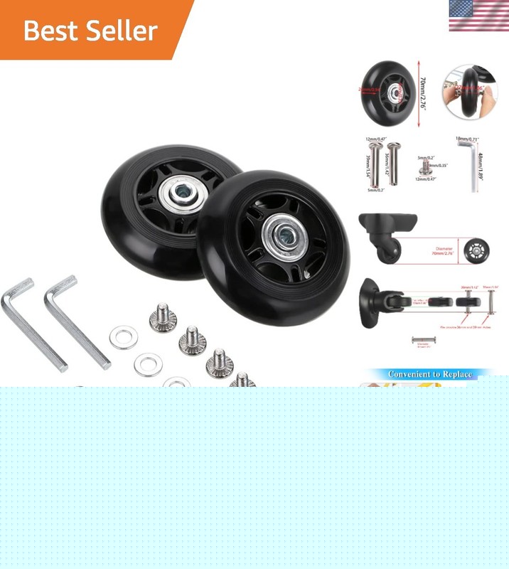 Effortless Installation 70mm Luggage Wheel Replacement Kit – Smooth & Silent