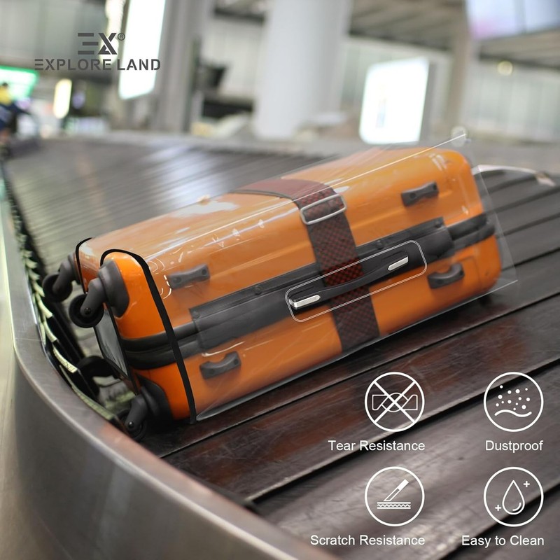Clear Luggage Cover Tough Protector Fits for 28 Inches Suitcase for Travel Ai... gallery