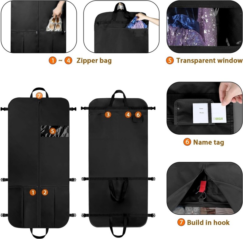 54" Premium High-Quality Multi-functional Garment Bags for Clothes Travel gallery