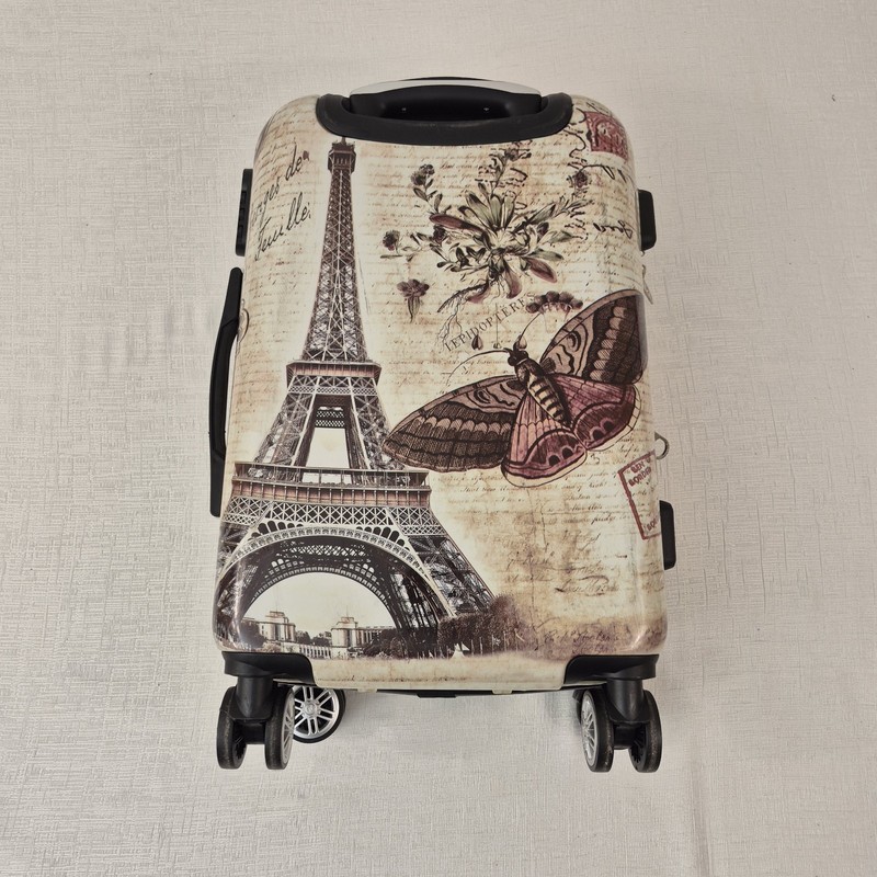 Hard-Shell Eiffel Tower Design Carry-On Spinner Suitcase – Paris Travel Print