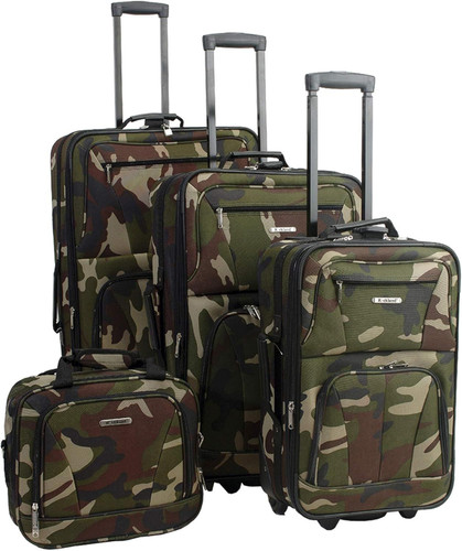 Rockland Fashion Softside 4 Piece 4 (28″/24″/19″/14″ Tote), Camo