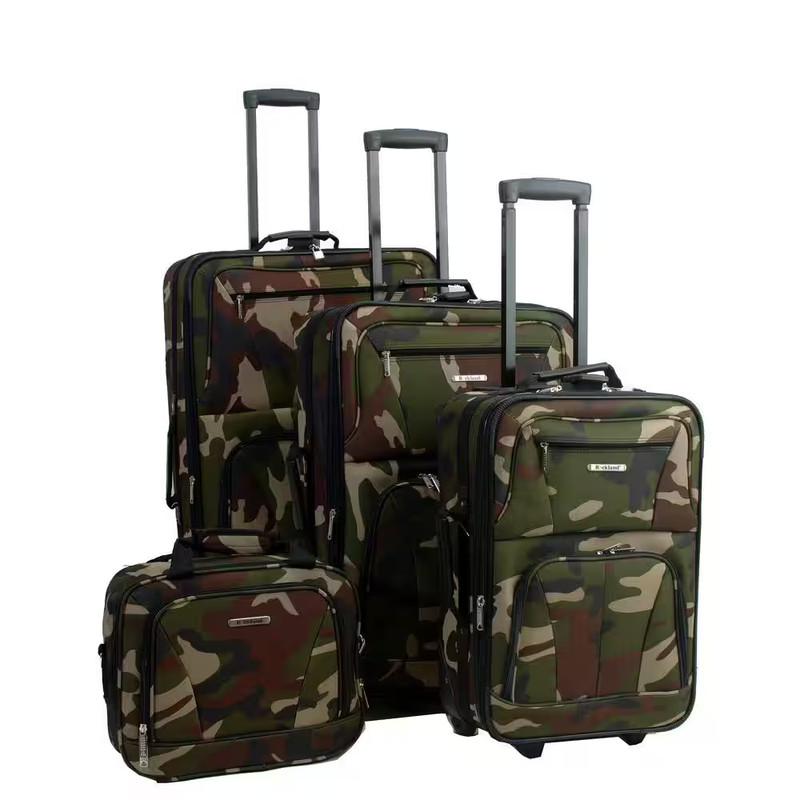 Journey Collection Expandable 4-Piece Softside Luggage Set, Camo