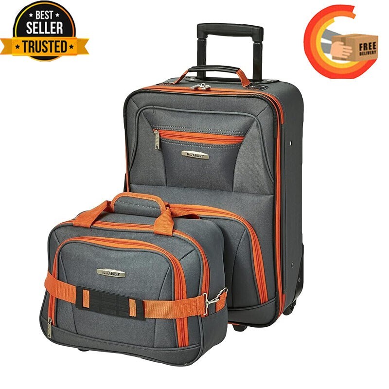 2-Piece Portable Expandable Softside Upright Luggage Set Durable for Travel US