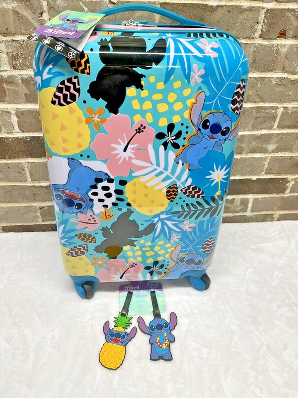 Disney STITCH Hardside Luggage Suitcase Spinner Hawaiian 20″ Bioworld New + GIFT