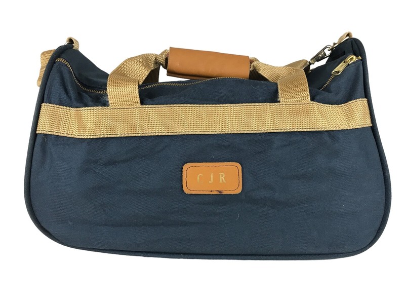 Boyt Duffle Bag Unisex Blue Brown Double Handles Detachable Adjustable Strap gallery