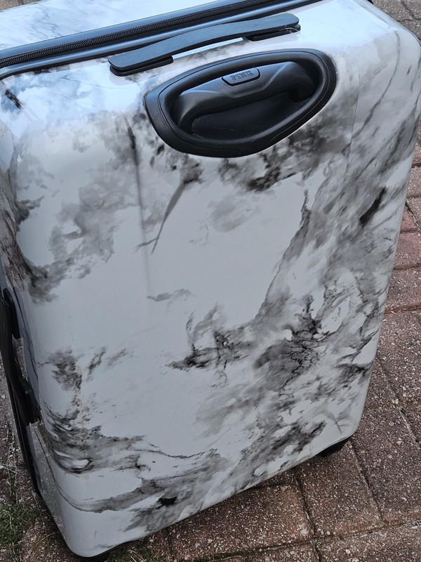 Victoria's Secret Pink Hard Case Gray Marble Spinner Luggage Suitcase gallery