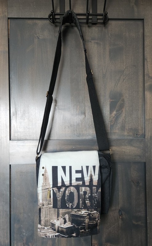 Robin Ruth New York Multi-Pocket Flap Over Crossbody Bag. Dark Denim NYC Purse