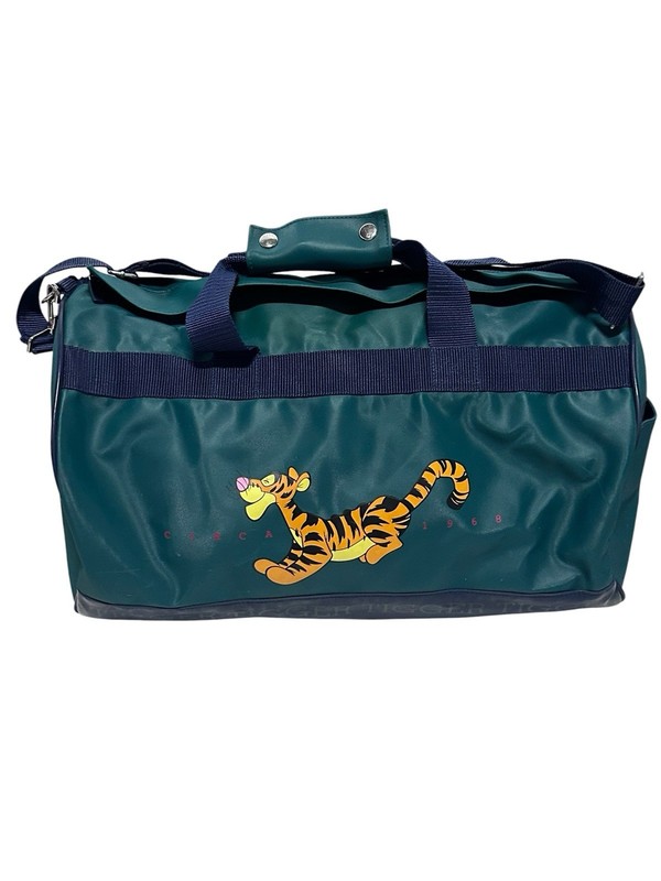 Vintage Tigger Winnie The Pooh Duffle Bag Travel Forest Green Carry On Disney