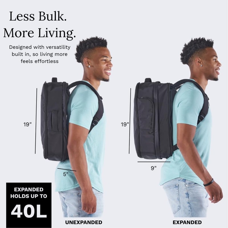 Knack Convertible Dufflel Backpack, Expandable Travel Duffel Bag (24-40L), La... gallery