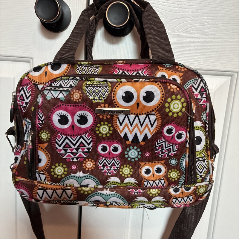 ROCKLAND Carry On Tote Travel Bag Shoulder Strap 14” W/ Owls Laptop Craft Case!