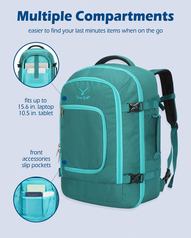 Hynes Eagle Expandable Travel Backpack 40L Cabin Approved Carry on Laptop Bags gallery
