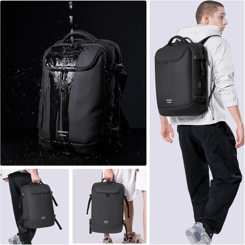 Water-Resistant 50L Expandable Backpack with Anti-Theft Pocket and USB Port gallery