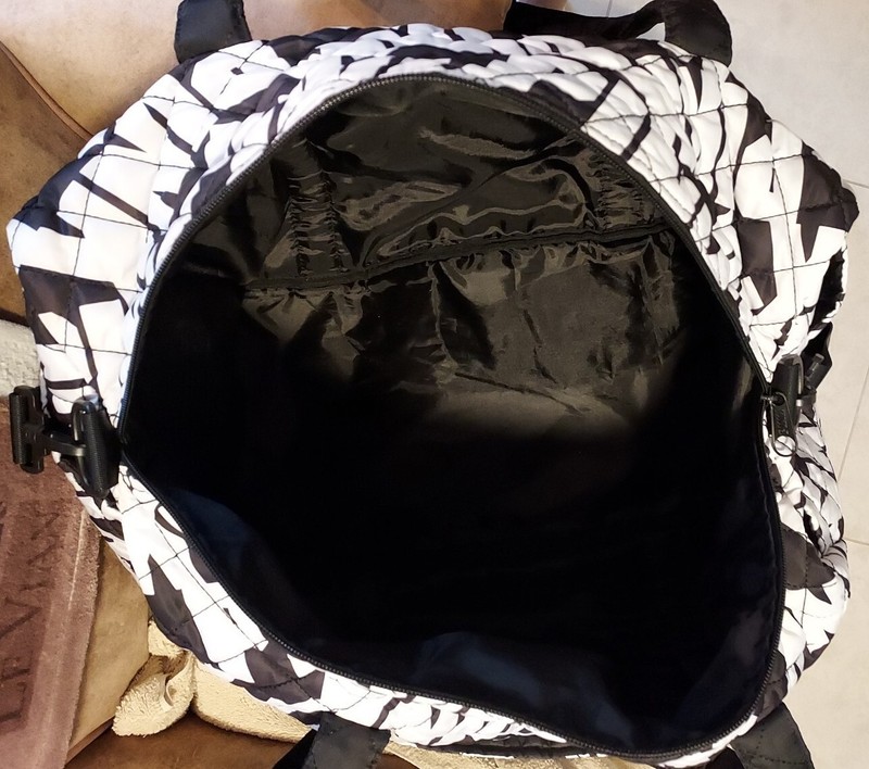 RARE Victoria's Secret PINK Travel Duffle Bag Lg Black & White Logos gallery