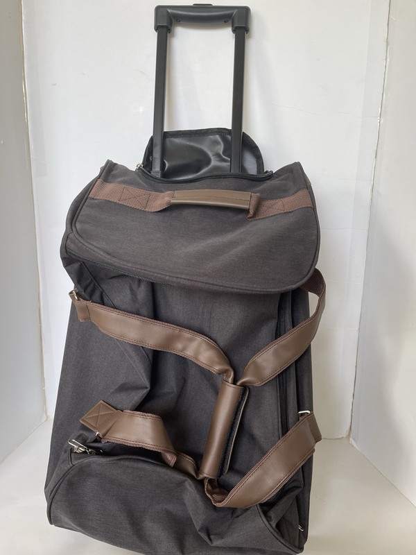 Bella Russo Dark Charcoal Rolling Luggage Bag with Collapsible Handle