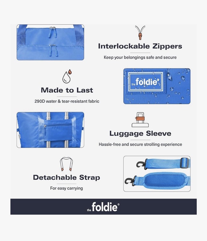 The Foldie® 4.0 Travel Duffle - Water Resistant - Expandable Bottom - Azure gallery