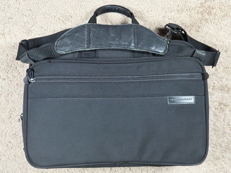 Briggs & Riley @work Medium Expandable Nylon Briefcase Black Travel