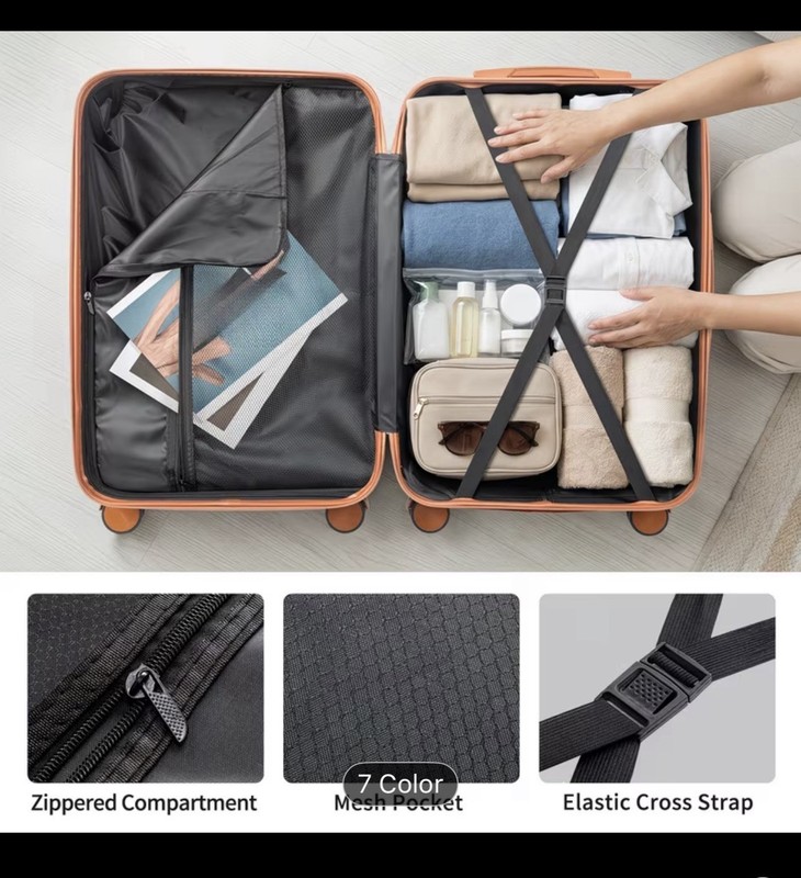 4-Piece Hard Shell Spinner Luggage Set, Telescopic Handle, 16-28", Multi-Color gallery