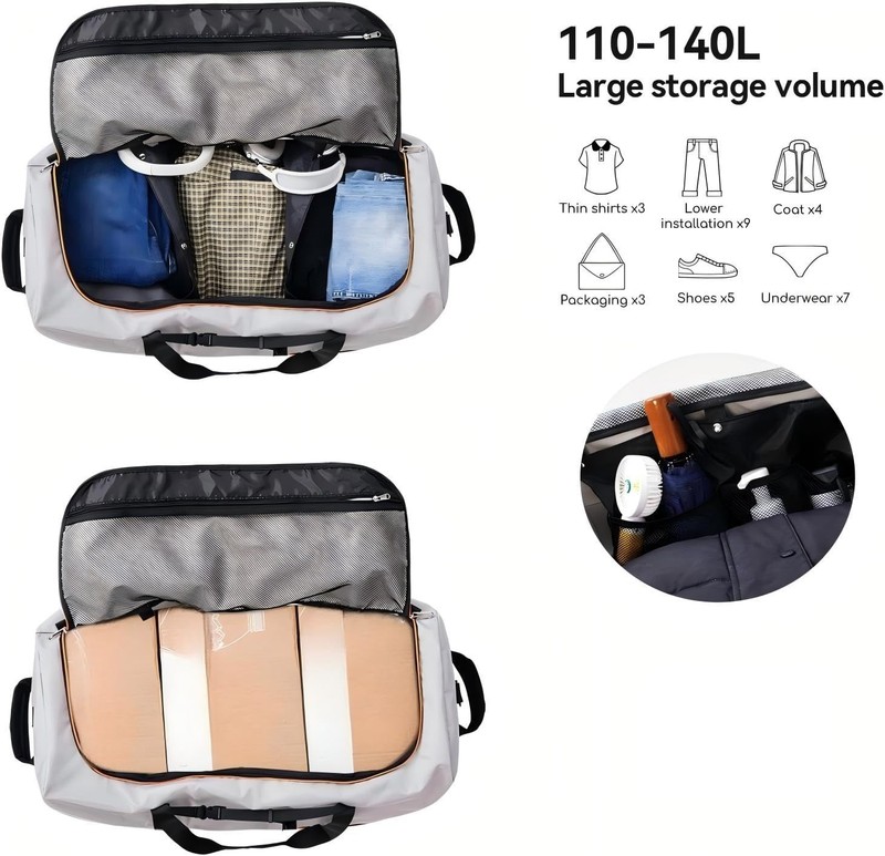 Packable 32” Rolling Duffle Bag with Retractable Wheels and Waterproof Design gallery