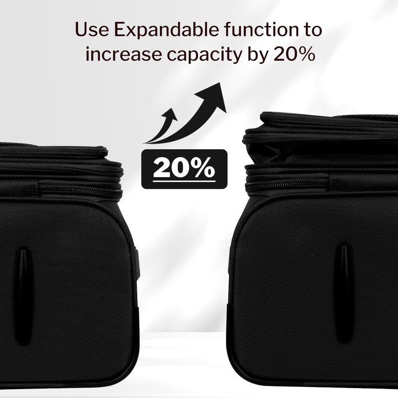 Expandable Soft Shell Luggage 3 PCS Set Softside Luggage with Spinner&TSA Lock gallery