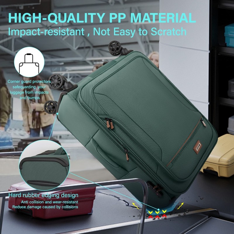 Expandable Soft Shell Suitcase with TSA Lock Durable Lightweight Travel Case gallery