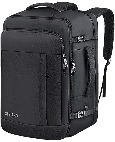 Carry On Backpack, 50L Travel Backpack, Luggage Backpack TSA X-Large Black