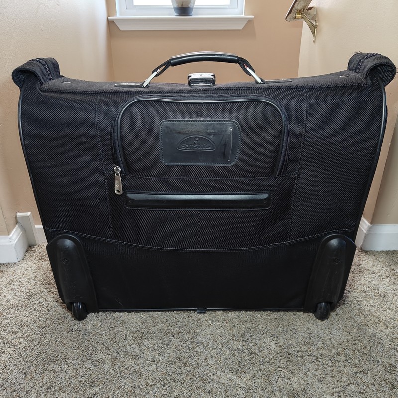 Samsonite Black Suitcase Handle Wheels Rolling Softshell 24" Garment Bag Luggage gallery