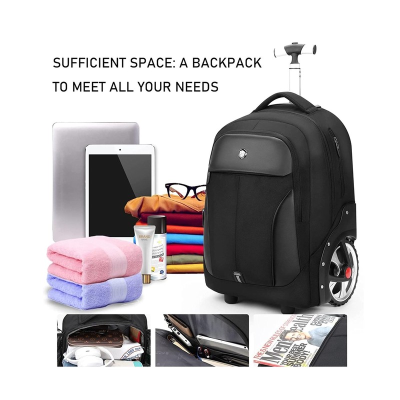 Waterproof Rolling Backpack, Backpack with Wheels for Business and Travel Com... gallery