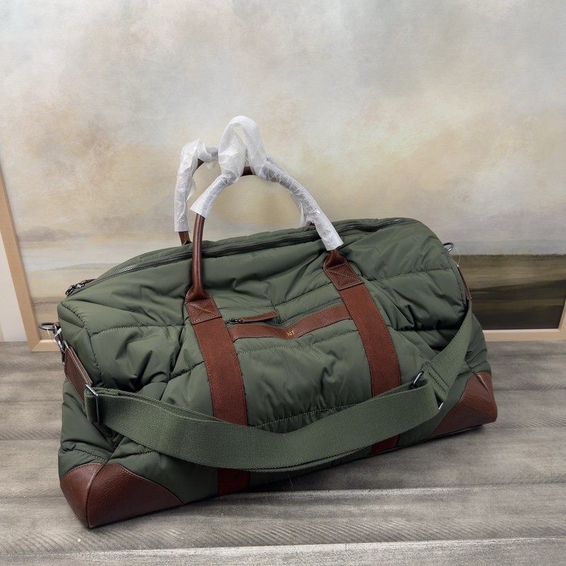 Mark & Graham Highline Weekender Bag Duffle Olive Brown Monogrammed Scuffed Read