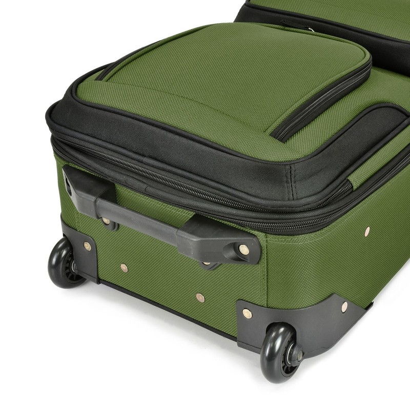 U.S. Traveler Rio 2-Pc Expandable Softside 20" Carry Luggage Set - Evergreen gallery