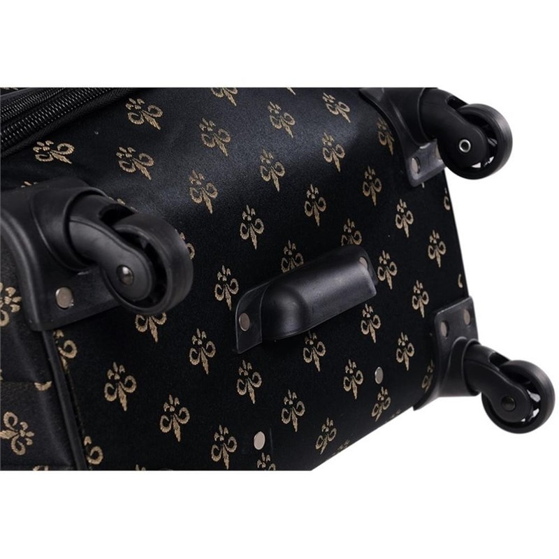 Pemberly Row Traditional Polyester 5-Piece Spinner Luggage Set in Black gallery