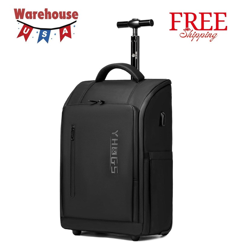 Rolling Backpack, Waterproof Backpack with Wheels for Business Commuter