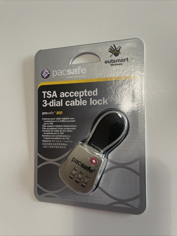 PacSafe® 3-Dial Cable Padlock | Prosafe™ 800 Travel Sentry | 10250 | TSA gallery