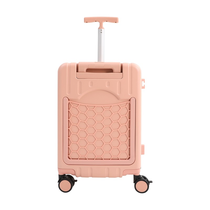 Adjustable Double Handle Carry On Luggage 20'' Suitcase with Mesh Pocket Ride gallery