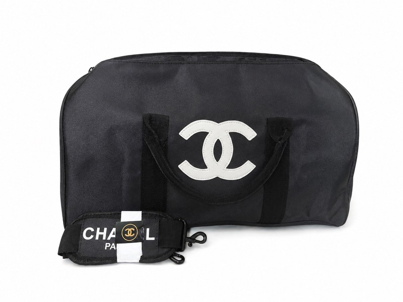 CHANEL GWP/VIP Black Duffle Bag Adjustable Straps Carry On gallery