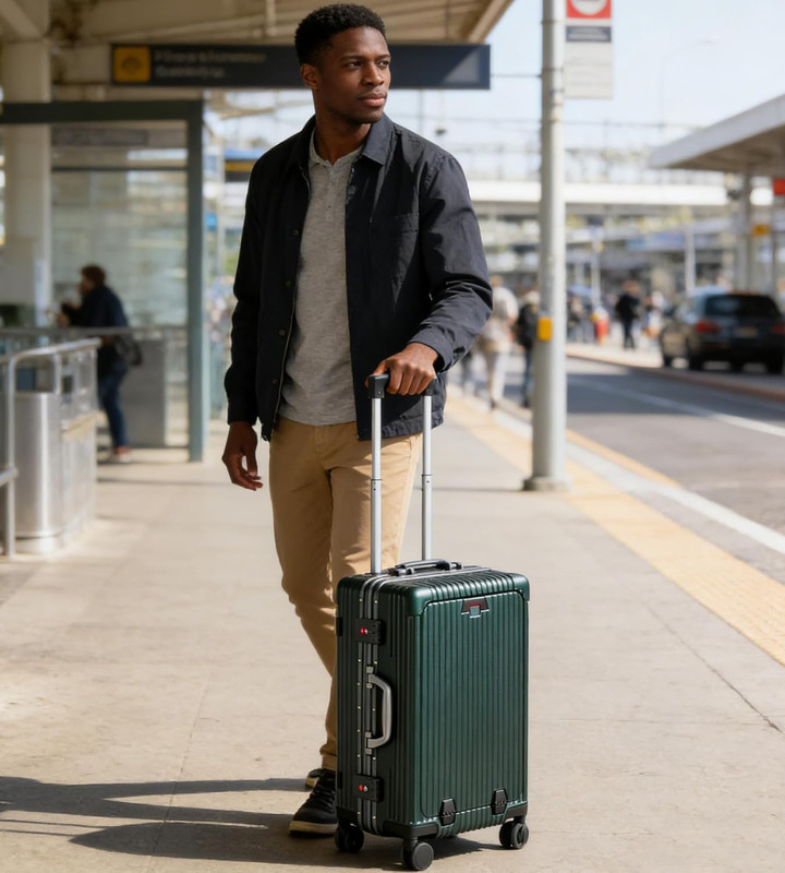 Aluminium Frame PC Hard Shell Spinner Wheels Luggage,20.8"X15"X8.7 Airline Appro gallery