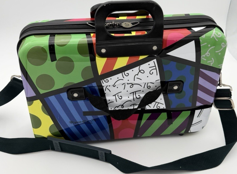 Heys Multicolor Geometric Polycarbonate Hardcase Train Case w/ Shoulder Strap