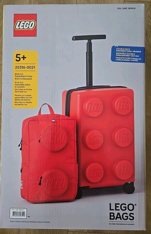 🌟NEW🌟 LEGO Kids 2-Piece Luggage Set Expandable Trolley & Backpack Travel Bag