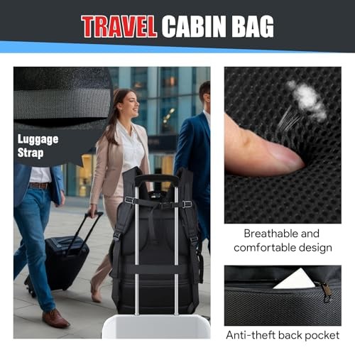 Expandable Travel Backpack 40L-50L, Carry On Backpack XX-Large(40-50L) Black gallery