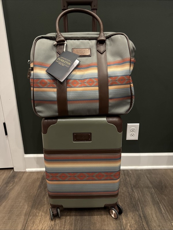 Pendleton Multi Color Aztek Luggage Set Carry On Spinner & Weekend Satchel-NWT