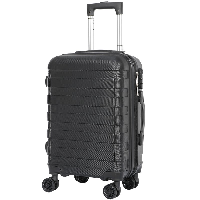 Carry On 22in Carry on Luggage Suitcase Spinner Wheels Side Expandable Black
