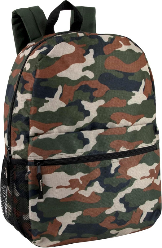 17 Inch Backpack for Travel & Commute, Zippered Front & Mesh Side Pockets, Padde