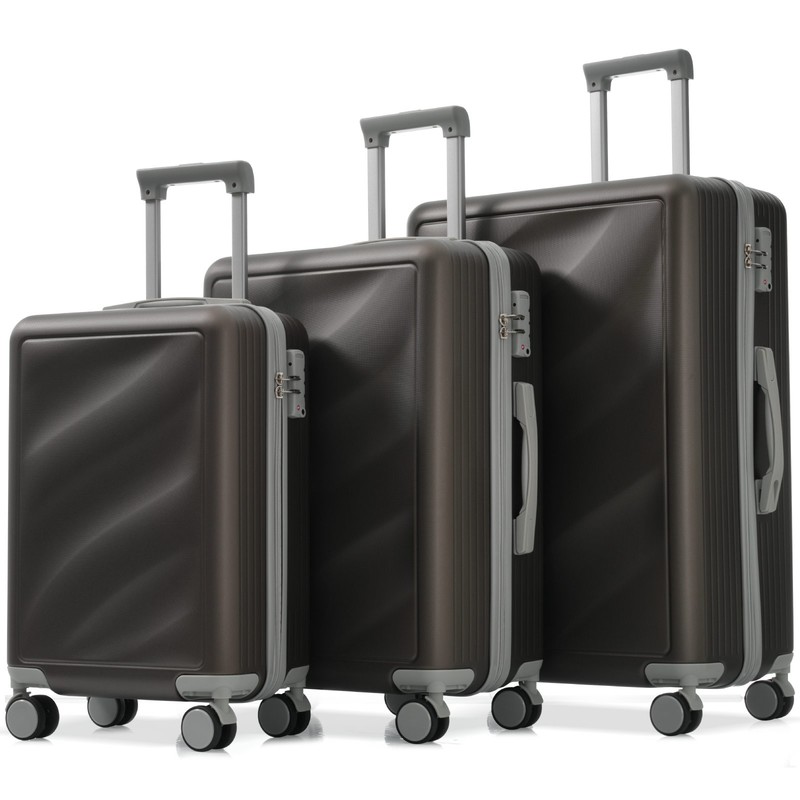 3 Piece Luggage Set Hardshell Carry-on & Checked Travel Suitcase 20"/24"/28" New gallery