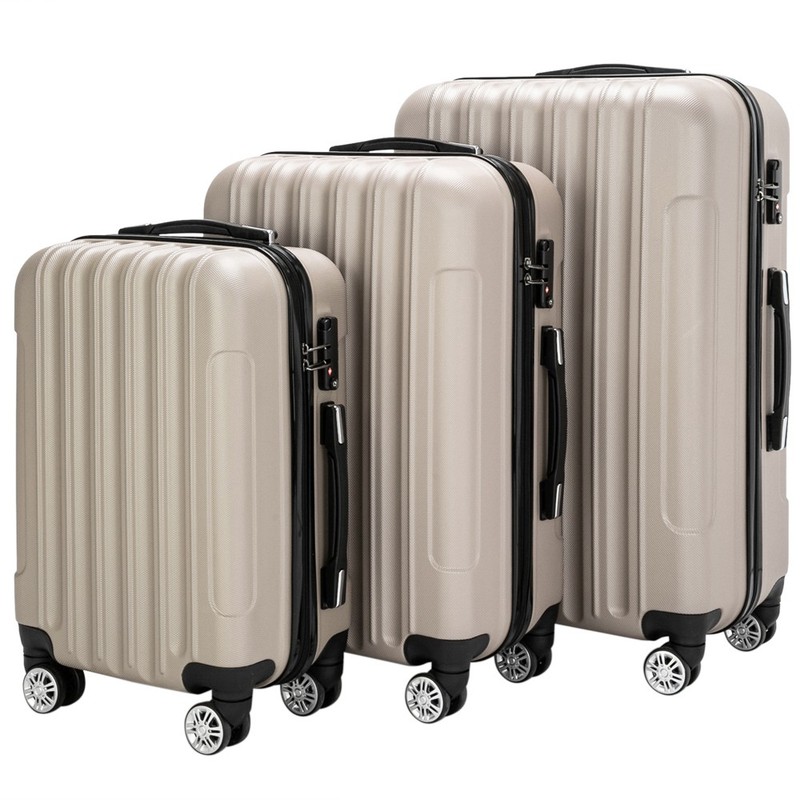 Suitcase Set with TSA Lock Hard Shell Luggage Suitable 20 24 28 inch Champagne gallery