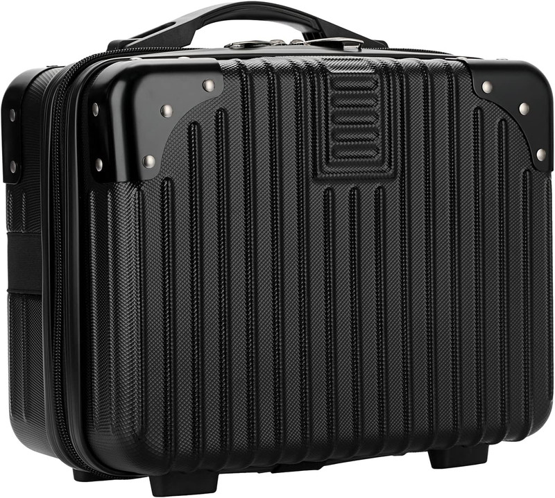 Portable Hard Shell Cosmetic Case, Small Hand Luggage with Elastic Band, Mini