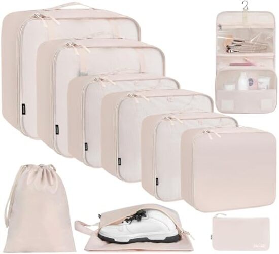 6 Set/8 Set/10 Set Packing Cubes Various Sizes Packing Cream 10 Set-full Mesh